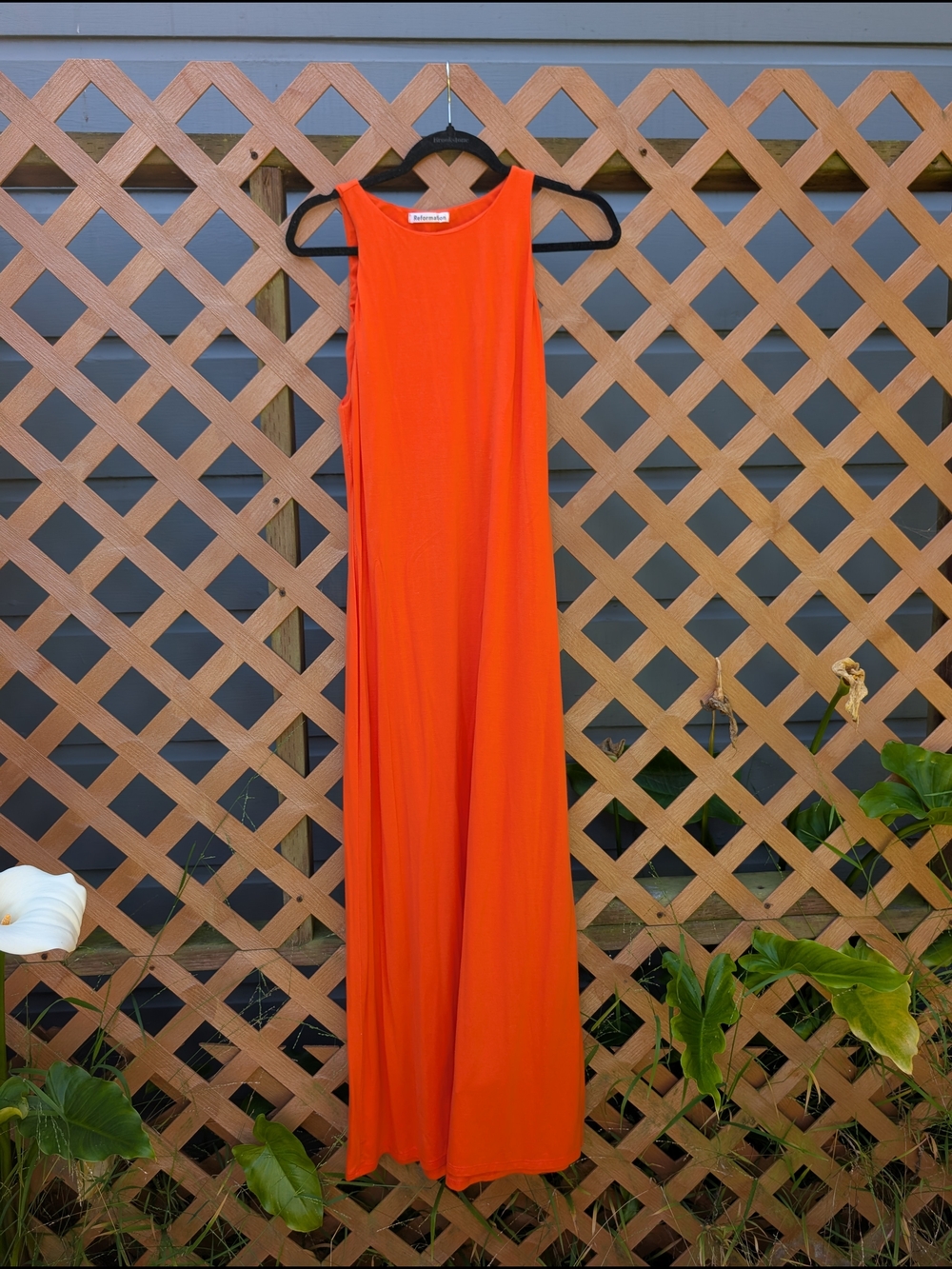 Reformation Orange Sleeveless Maxi Dress